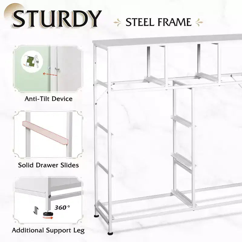 Kommode mit 9 Stoffschubladen für Schlafzimmer und Flur