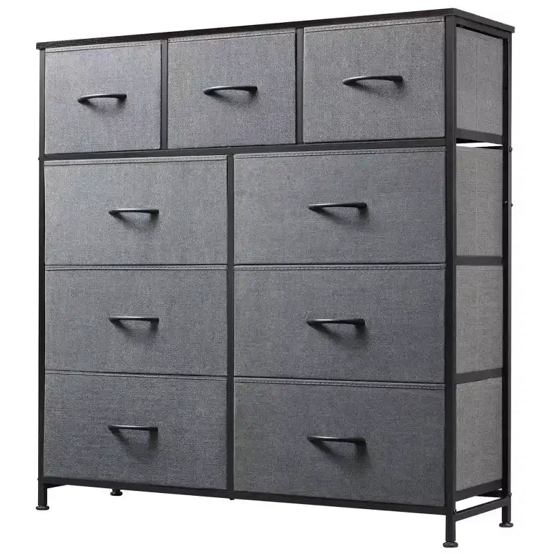 Kommode mit 9 Stoffschubladen für Schlafzimmer und Flur
