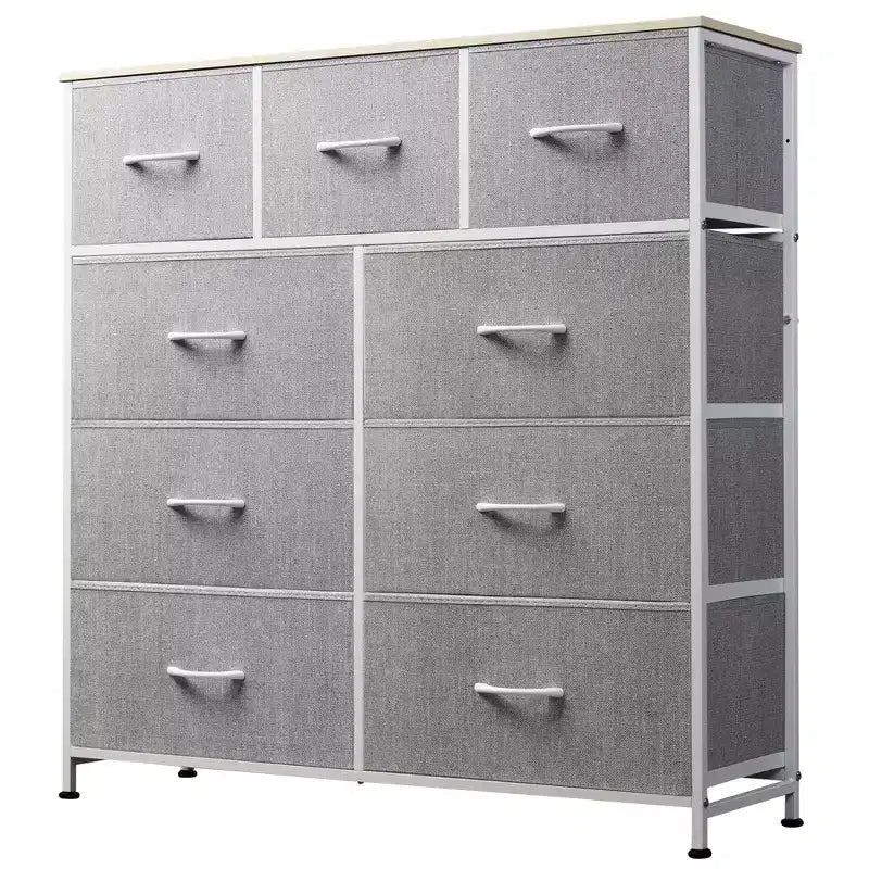 Kommode mit 9 Stoffschubladen für Schlafzimmer und Flur