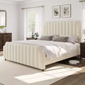 Velvet Bed Frame, 50.2 Upholstered Headboard