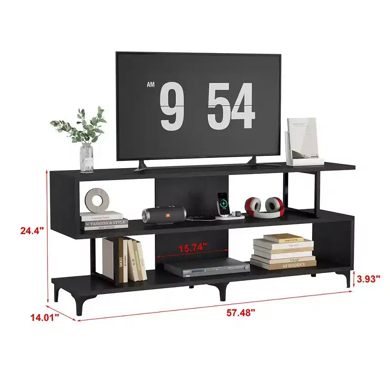 TV Stand for TVs up to 65 Inch, Entertainment Center with Power Outlet