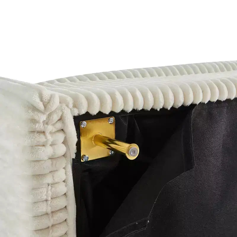 Fauteuil en velours côtelé avec pouf, fauteuil convertible compact