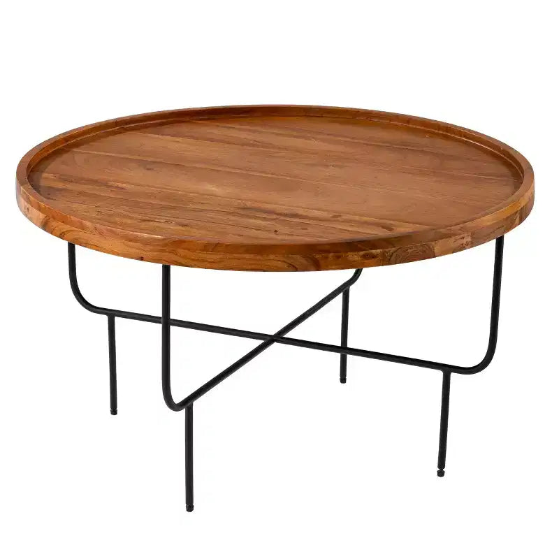 Table basse ronde, naturelle