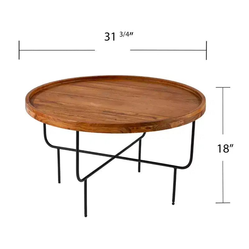 Mesa de centro redonda, natural