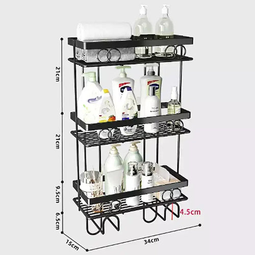 Étagère de rangement à 3 niveaux pour toilettes, étagère organisatrice de salle de bain avec structure en fil métallique