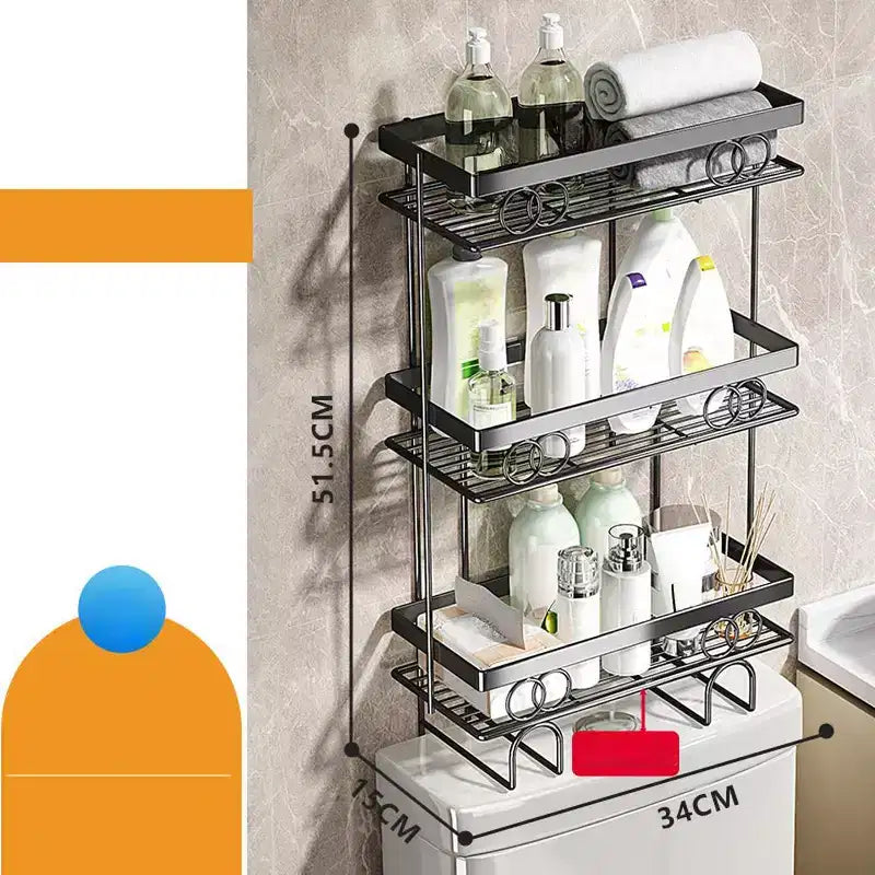 Étagère de rangement à 3 niveaux pour toilettes, étagère organisatrice de salle de bain avec structure en fil métallique