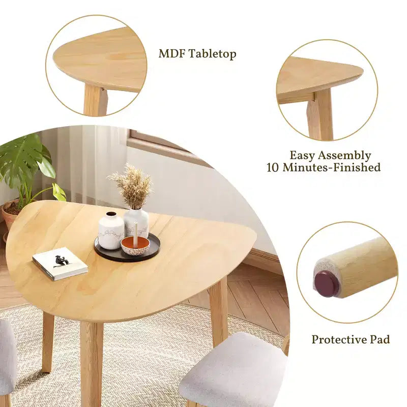 Table triangulaire moderne en bois