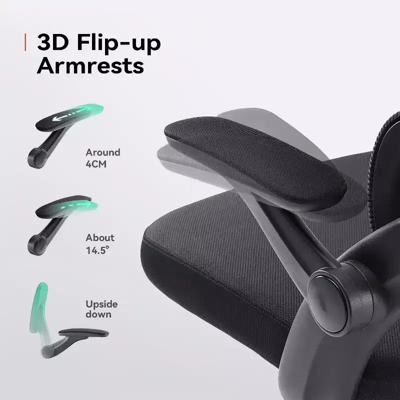 Ergonomic Office Chair Adjustable Lumbar Support 110-130 Tilt 3D Armrests Rolling