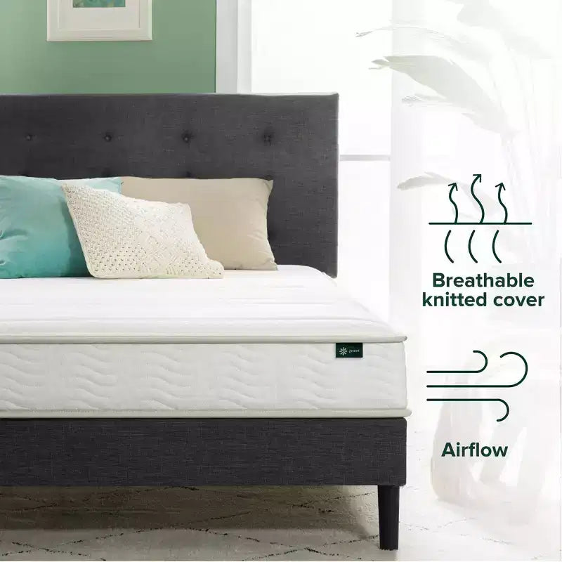 Matelas hybride de 6 pouces en mousse et à ressorts, lit simple, fermeté moyenne, soutien durable