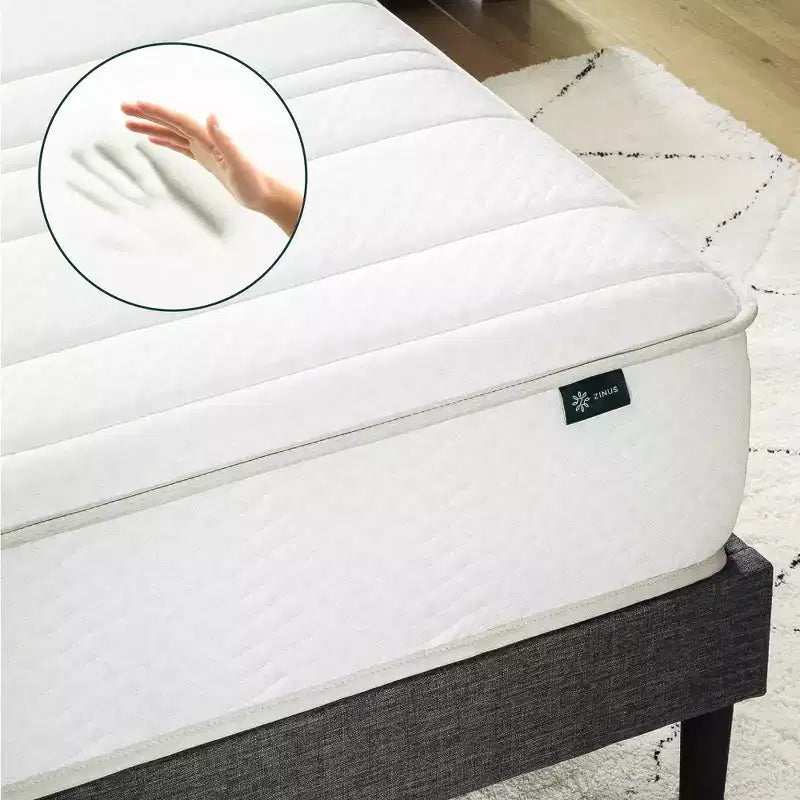 Matelas hybride de 6 pouces en mousse et à ressorts, lit simple, fermeté moyenne, soutien durable