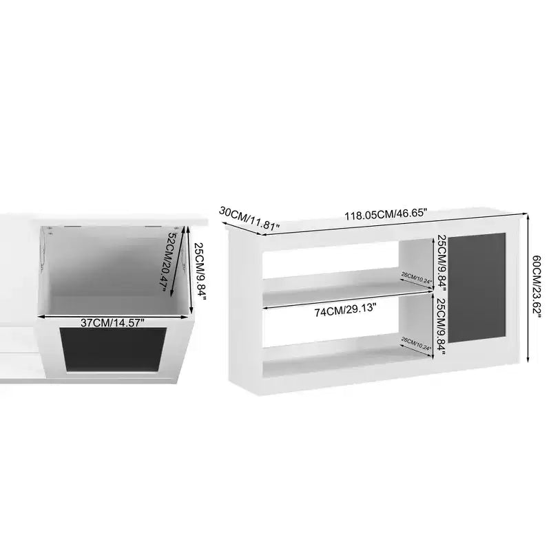 Bibliothèque pour enfants 3-en-1 et meuble de rangement pour jouets avec tableau noir, organiseur moderne blanc