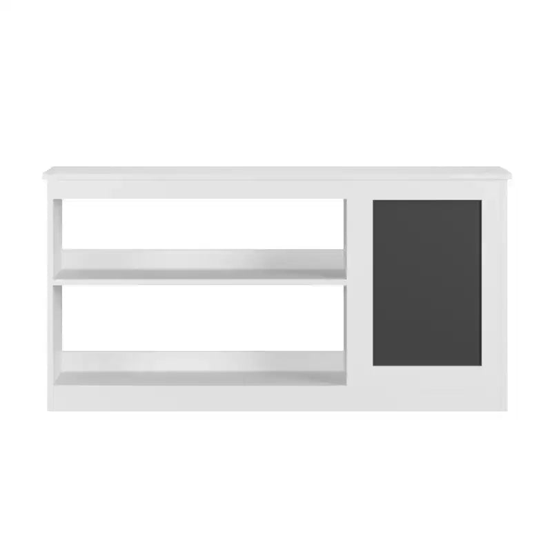 Bibliothèque pour enfants 3-en-1 et meuble de rangement pour jouets avec tableau noir, organiseur moderne blanc