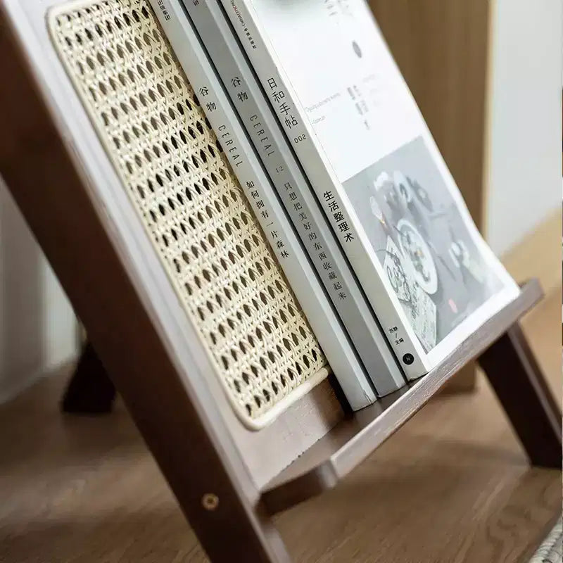 Boho Bamboo Rattan Side Table with Glass Top