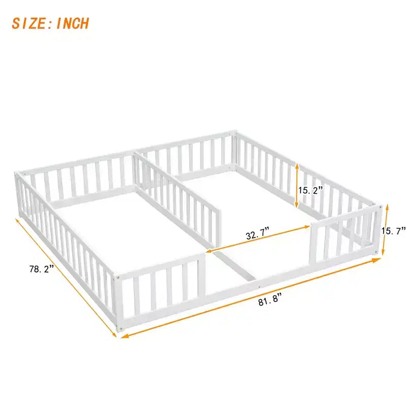 Twin Loft Bed Under Bed Desk Space Space-Saving Solid Pine Wood