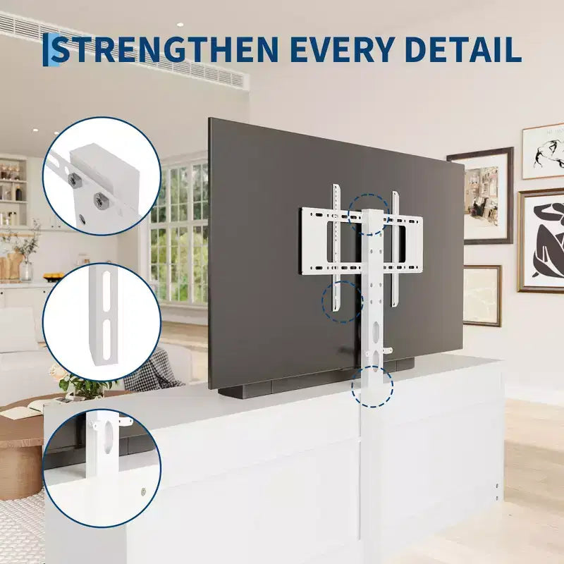 Soporte de TV con montura para televisores de 35-85 pulgadas, centro de entretenimiento con 6 cajones