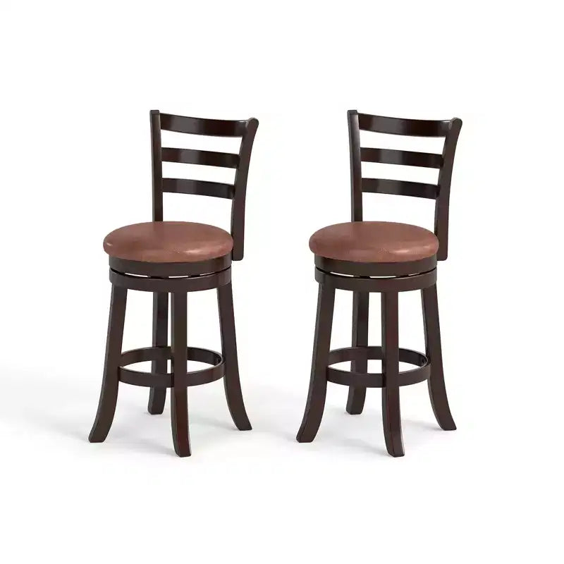 Tabourets de bar pivotants de 26 de haut, avec dossier et assise en similicuir