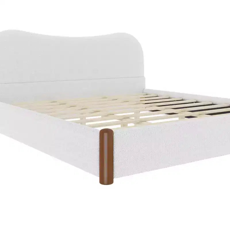 Lit plateforme rembourré avec structure de soutien en bois