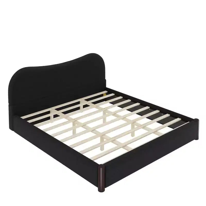 Lit plateforme rembourré avec structure de soutien en bois