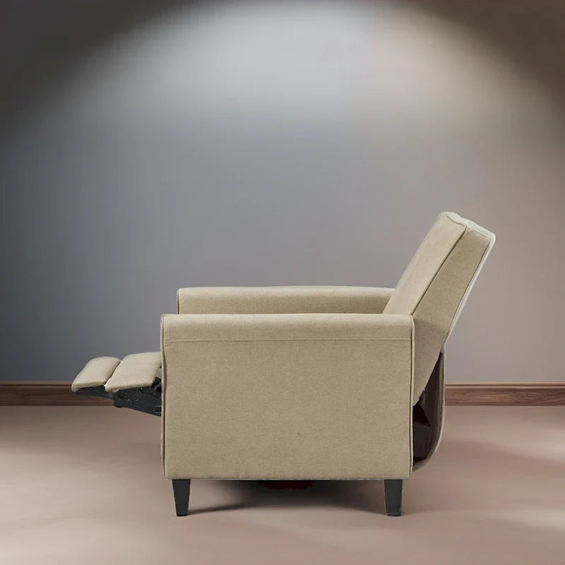 Pushback Recliner Chair  Compact Home Theater Seating with Armrests & Adjustable Footrest, Perfect for Small Spaces