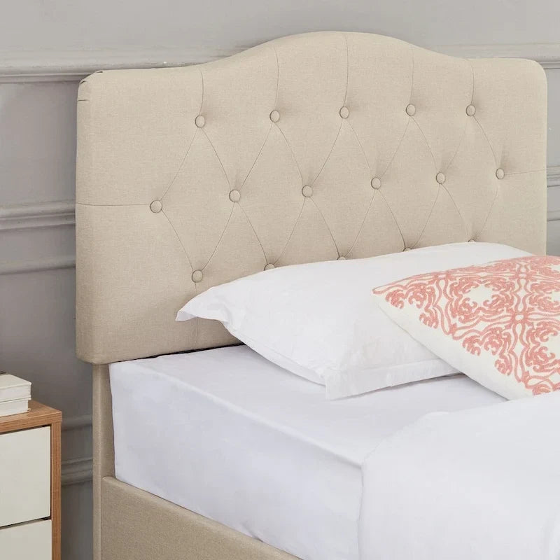 Tufted Upholstered Bed Frames With Adjustable Headboard