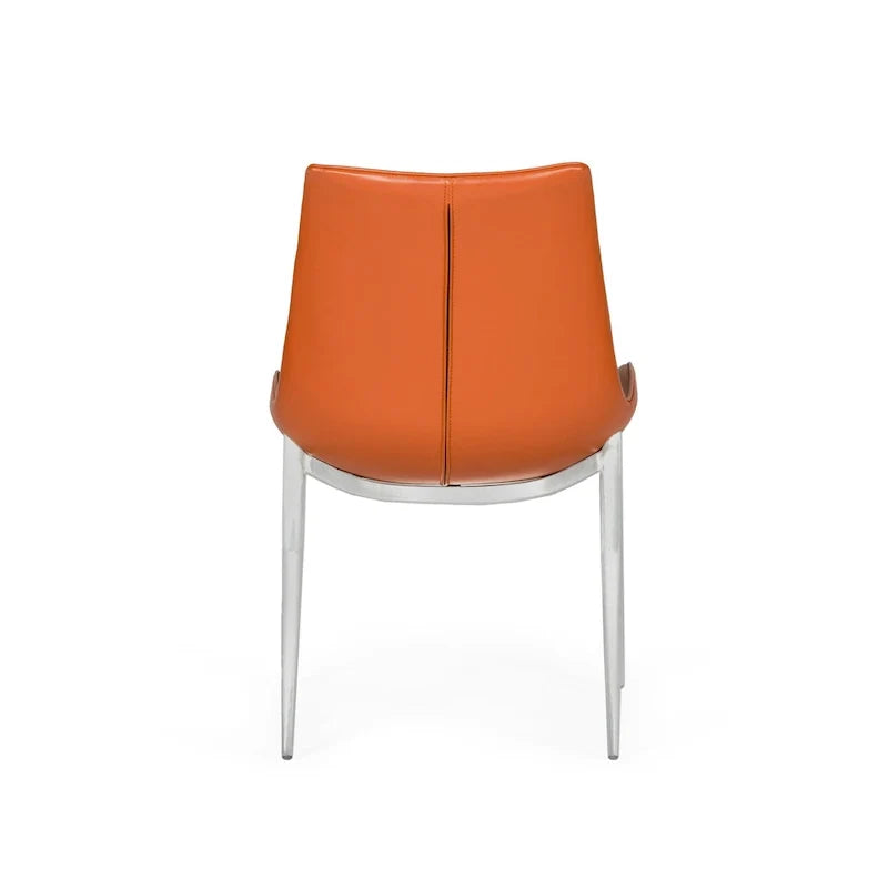 Chaise de salle à manger moderne en similicuir couleur cognac (lot de 2)