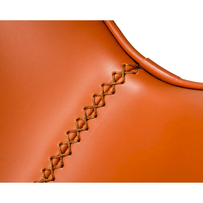 Chaise de salle à manger moderne en similicuir couleur cognac (lot de 2)