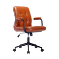 Faux Leather Office Chair with Steel Roller Base, Central Tilt System