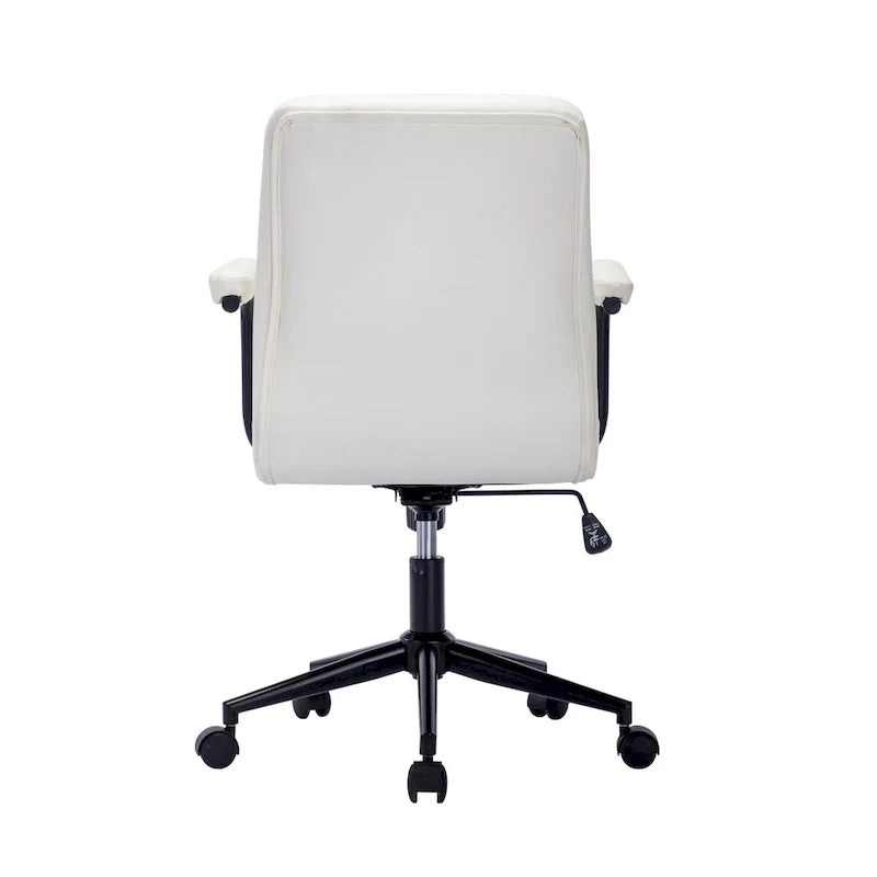 Faux Leather Office Chair with Steel Roller Base, Central Tilt System