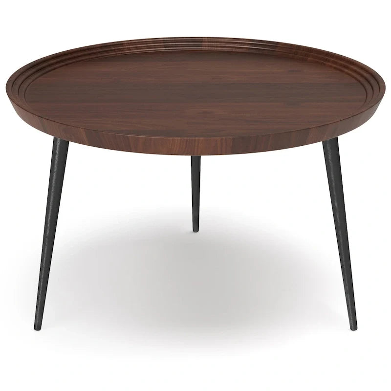 Moderner Couchtisch im Industrial-Stil in Cognac - 30 d x 30 w x 16 h