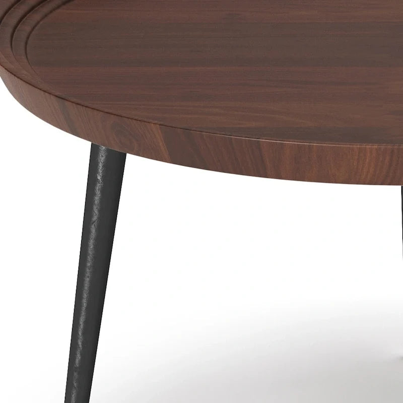 Table basse industrielle moderne couleur cognac - 30 d x 30 w x 16 h