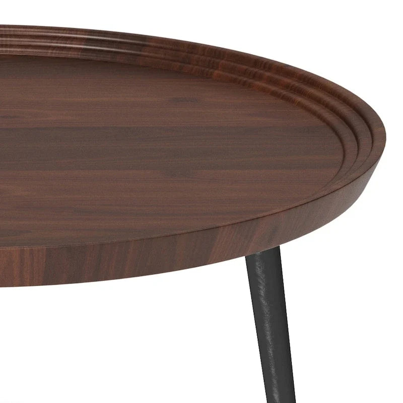 Moderner Couchtisch im Industrial-Stil in Cognac - 30 d x 30 w x 16 h