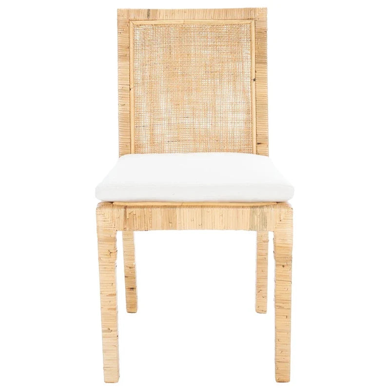 Esszimmerstuhl aus Rattan mit Kissen (2er-Set) - 21.7 W x 18.1 L x 38.6 H - 22W x 18D x 39H