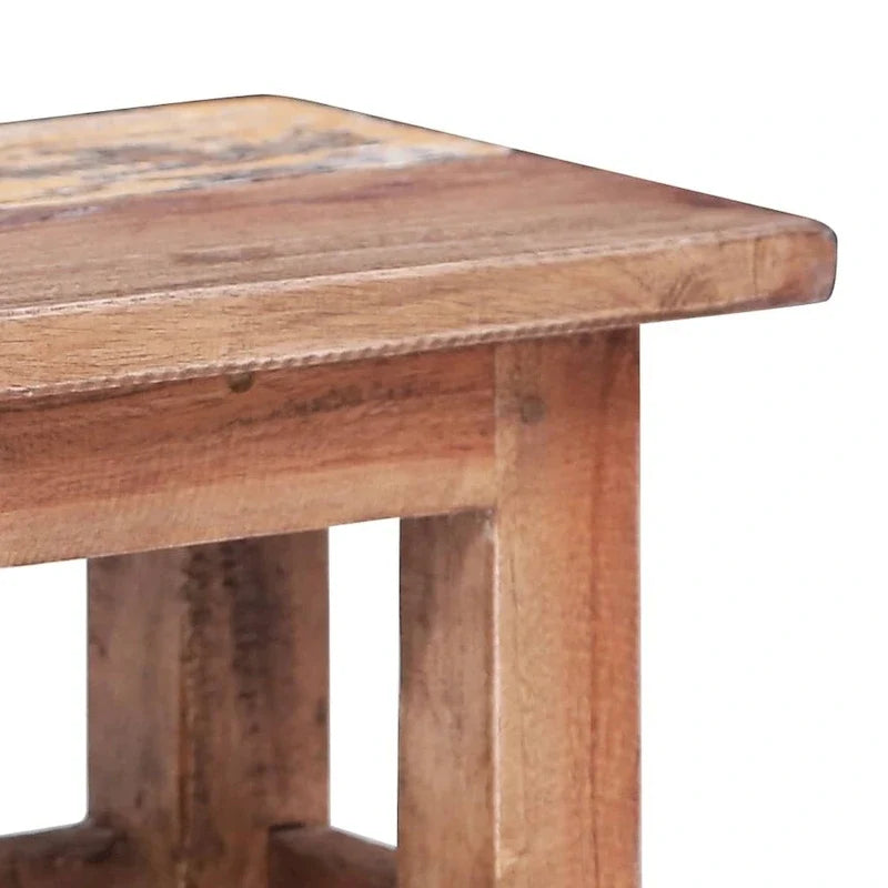 Tables gigognes, 2 pièces, en bois massif récupéré - 15.7 x 15.7 x 11.8