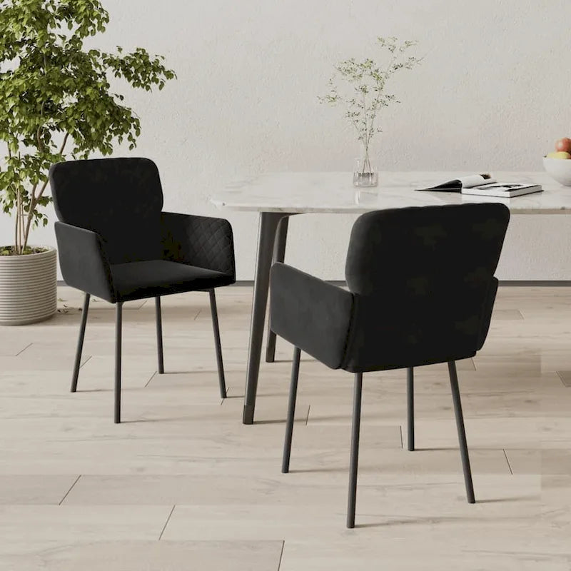 2 sillas de comedor tapizadas decorativas para sala de estar, terciopelo - 20.3 x 24 x 30.9