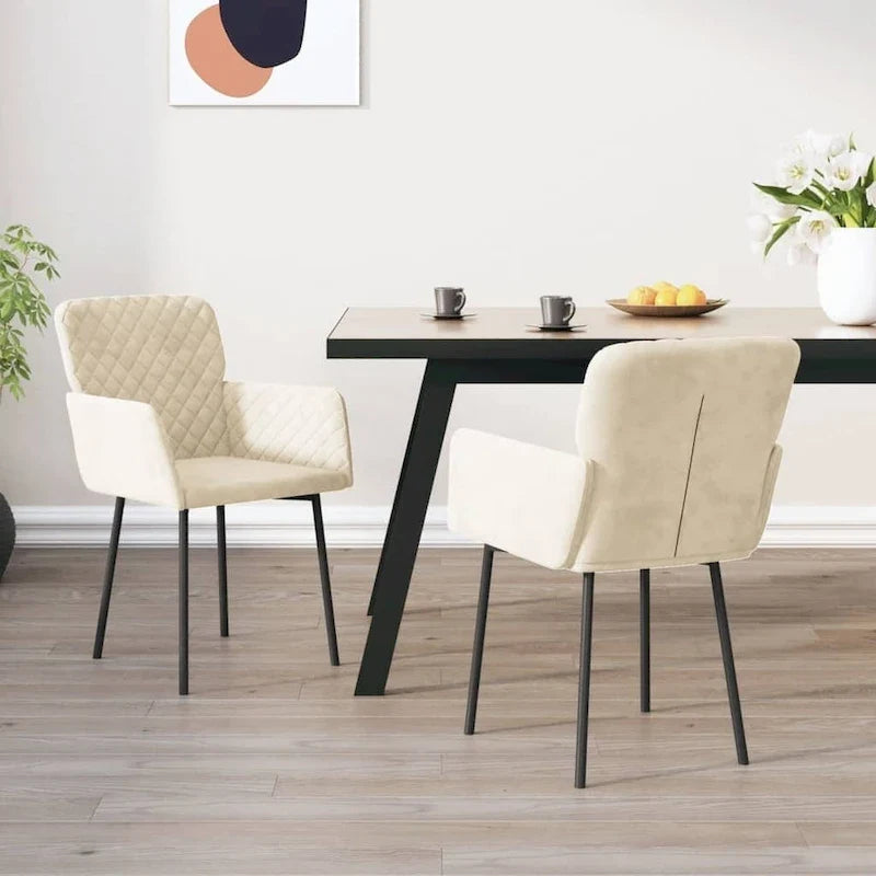 2 sillas de comedor tapizadas decorativas para sala de estar, terciopelo - 20.3 x 24 x 30.9