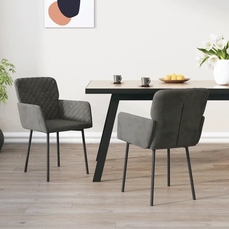 2 sillas de comedor tapizadas decorativas para sala de estar, terciopelo - 20.3 x 24 x 30.9