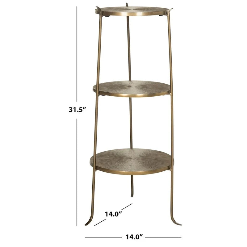 Table d’appoint en laiton de style vieilli - 14 x 14 x 31.5 - 14Wx14Dx32H