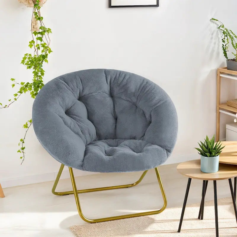 Fauteuil d’appoint confortable en lin, rembourré et capitonné de boutons, fauteuil de lecture pour le salon ou la chambre