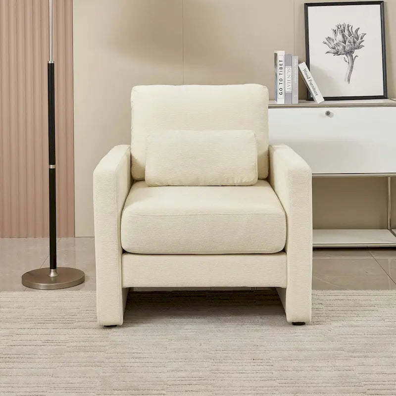 Fauteuil d’appoint moderne en chenille pour le salon