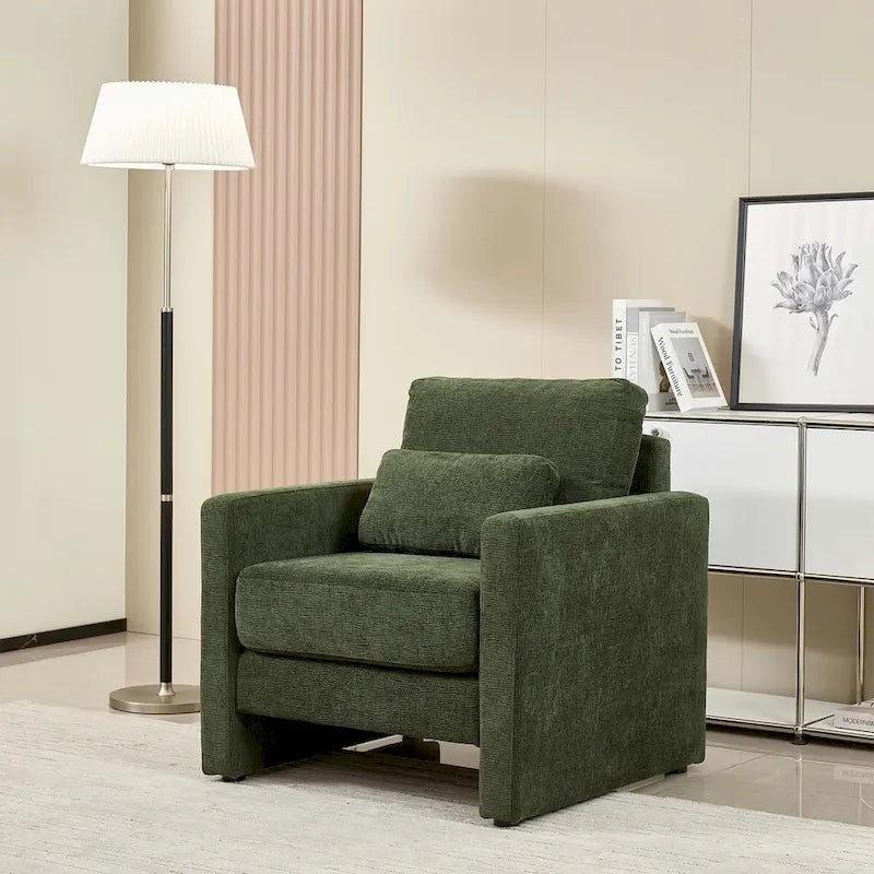 Fauteuil d’appoint moderne en chenille pour le salon
