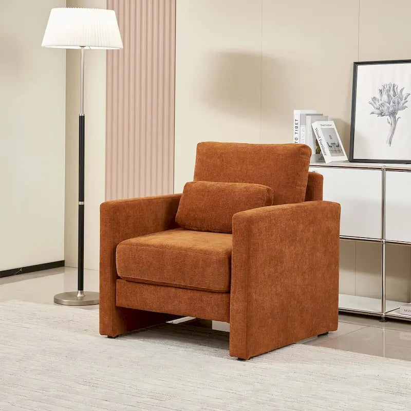 Fauteuil d’appoint moderne en chenille pour le salon