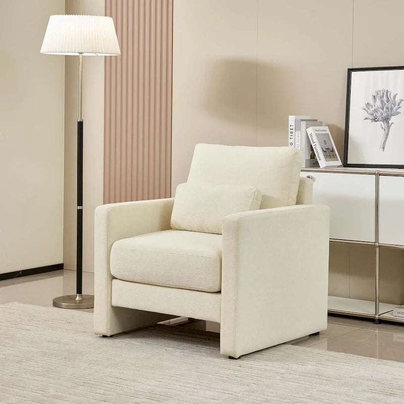 Fauteuil d’appoint moderne en chenille pour le salon