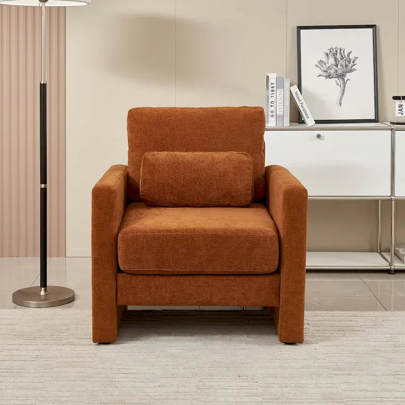 Fauteuil d’appoint moderne en chenille pour le salon