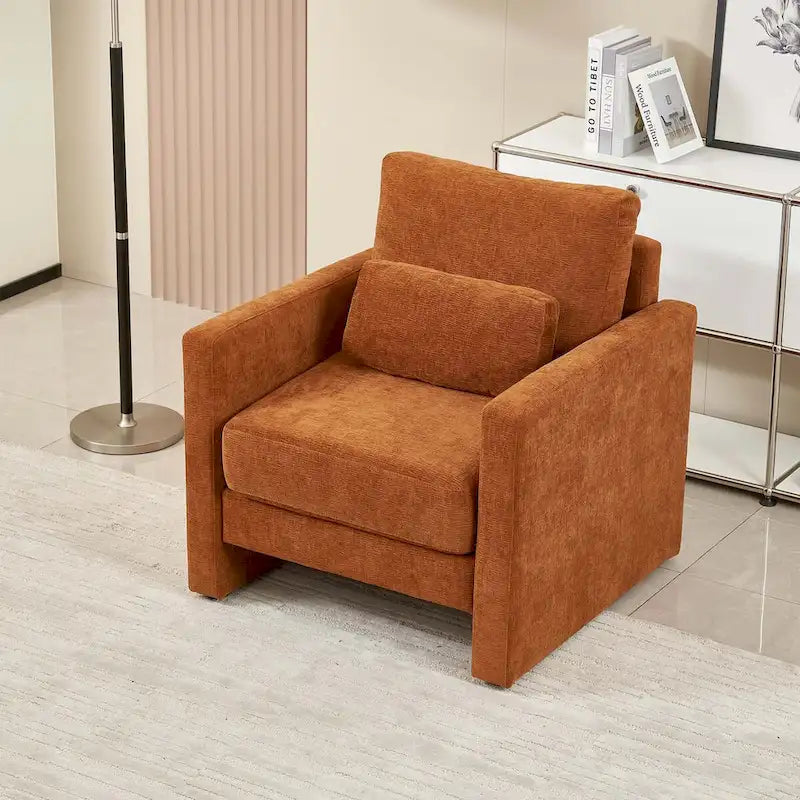 Fauteuil d’appoint moderne en chenille pour le salon