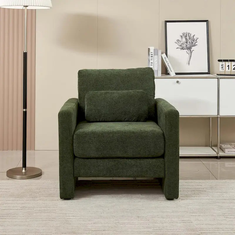 Fauteuil d’appoint moderne en chenille pour le salon