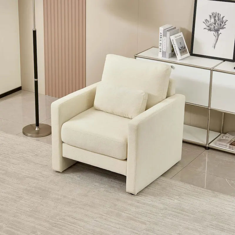 Fauteuil d’appoint moderne en chenille pour le salon