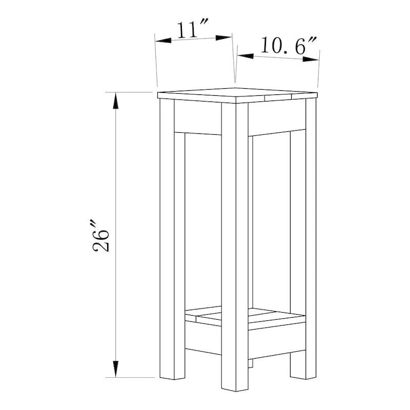 Petite table d’appoint carrée de 26 de haut, table de chevet pour chambre, à placer à côté du lit ou du canapé du salon, D11 * W10.6 * H26