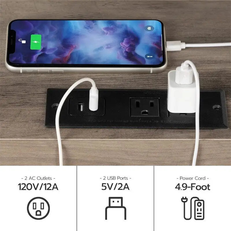 Table d’appoint avec station de recharge - 15.7D x 15.7W x 24H