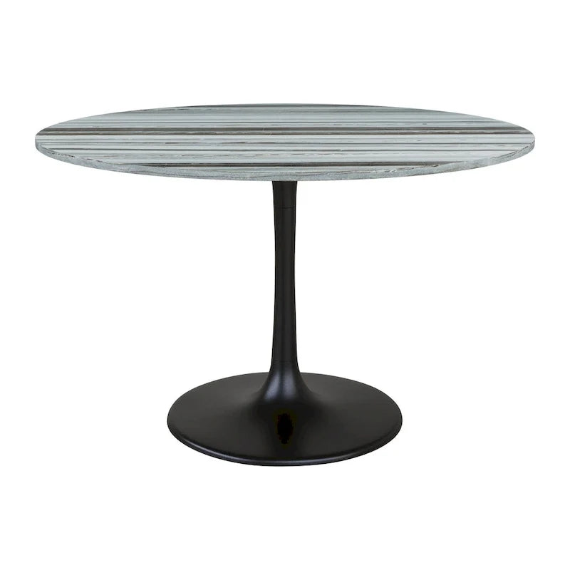 Table de salle à manger de style vieilli, grise et noire